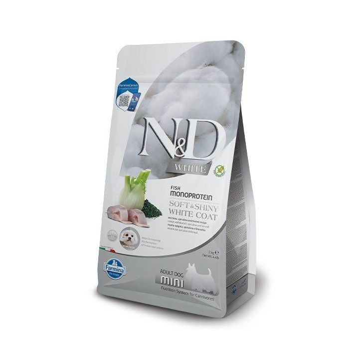 FARMINA N&D Spigola Spirulina e Finocchio Adulto Mini - cibo secco per cani - 2 kg
