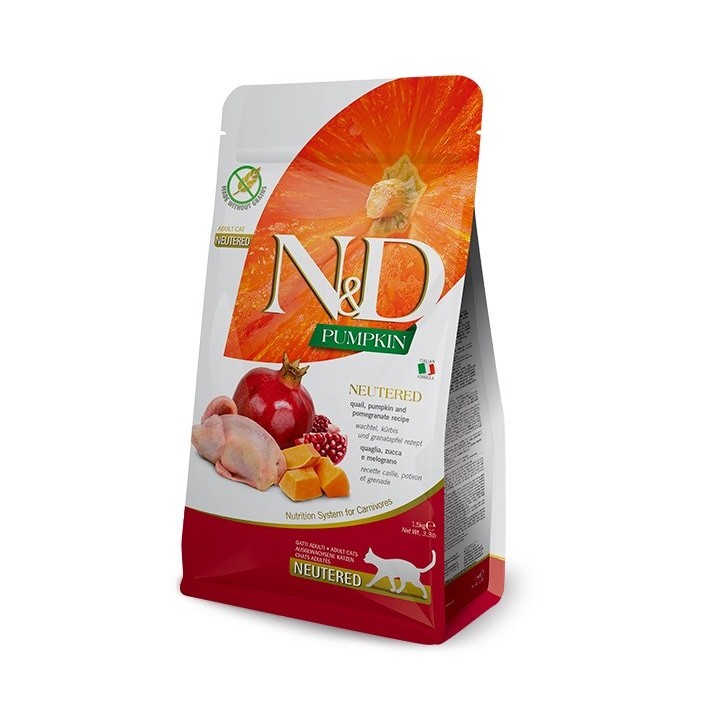 FARMINA Zucca N&D Sterilizzato Quaglia - cibo secco per gatti - 5kg
