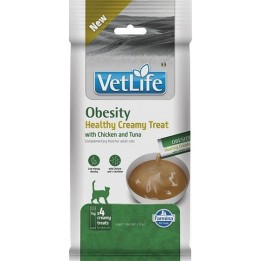FARMINA Vet Life Cat Obesità Snack cremoso con pollo & tonno box – snack per gatti – 4x15g