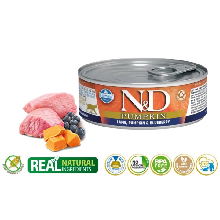 Farmina N&D Gatto agnello & zucca & mirtillo 70g