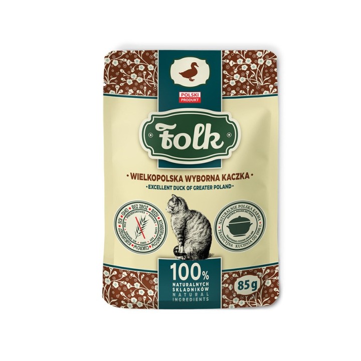 FOLK Excelent anatra della Grande Polonia - cibo umido per gatti - 85g