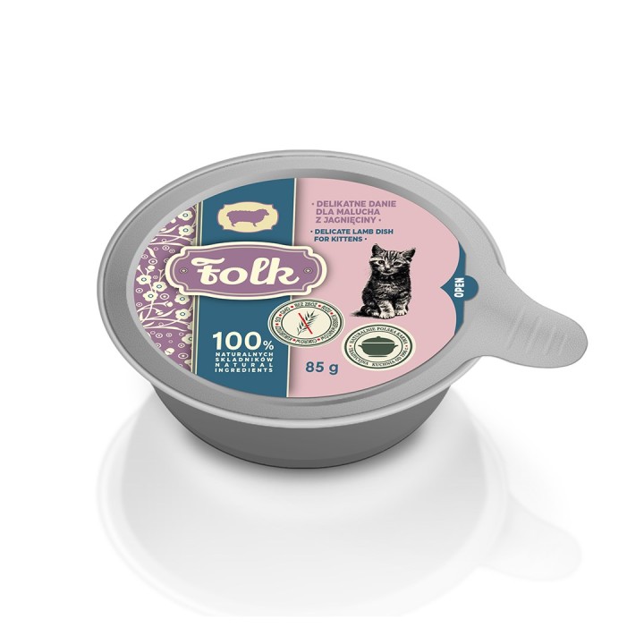FOLK Kitten Delicate piatto di agnello - cibo umido per gatti - 85g