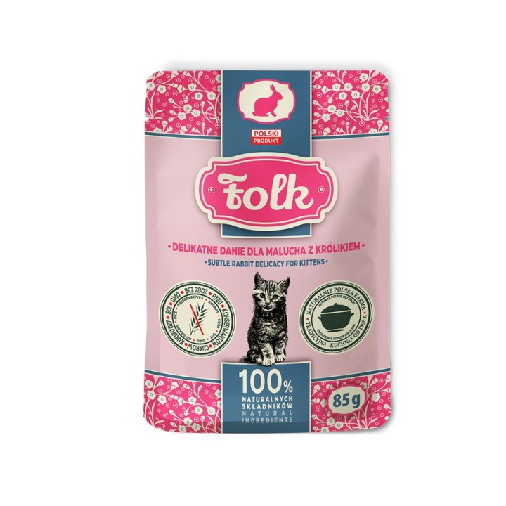 FOLK Kitten Subtle delicatezza di coniglio - cibo umido per gatti - 85g