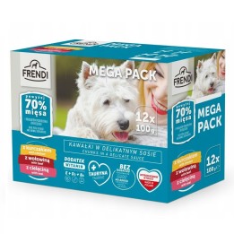 FRENDI Pollo Manzo Vitello - cibo umido per cani - 12x100g