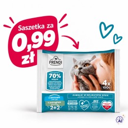 FRENDI Merluzzo e trota in salsa scatola – cibo umido per gatti – 4x100g