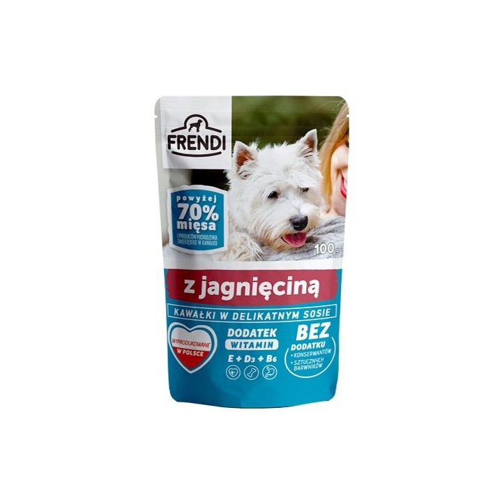 FRENDI Pezzi in salsa delicata con agnello - Cibo umido per cani - 100 g
