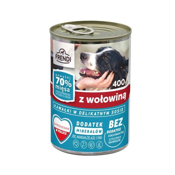 FRENDI Con pezzi di manzo in salsa delicata - cibo umido per cani - 400g
