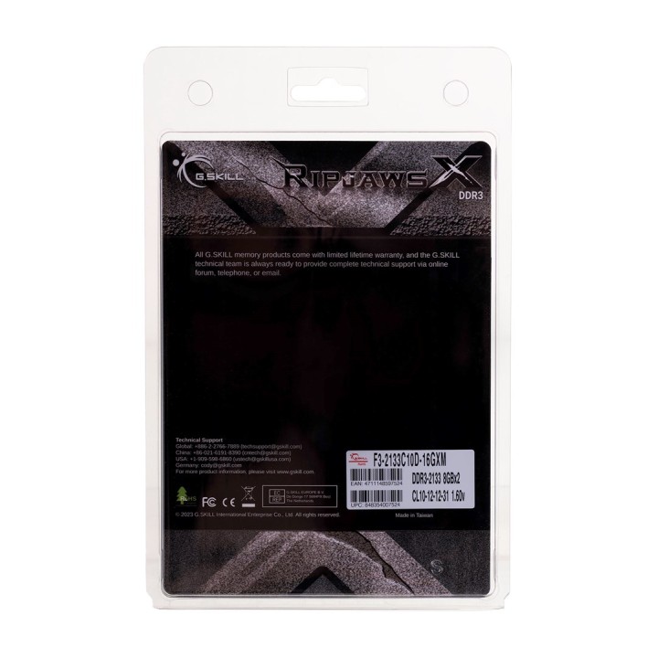Modulo memoria G.Skill RipjawsX 16GB (8GBx2) DDR3-2133 MHz 2 x 8 GB