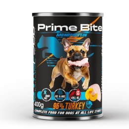 PRIME BITE Monoprotein Tacchino con zucca - cibo umido per cani - 400g