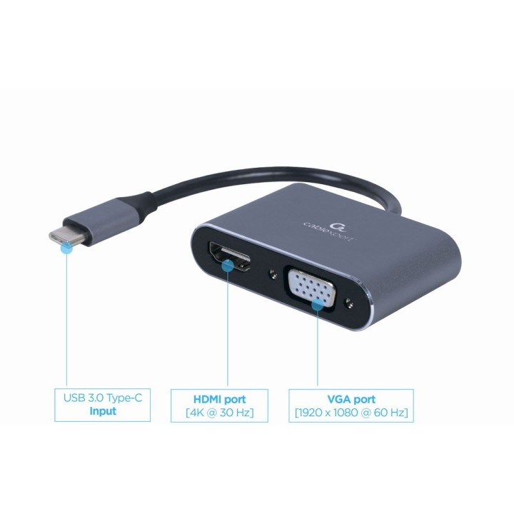 Cablexpert A-USB3C-HDMIVGA-01 USB adattatore grafico grigio