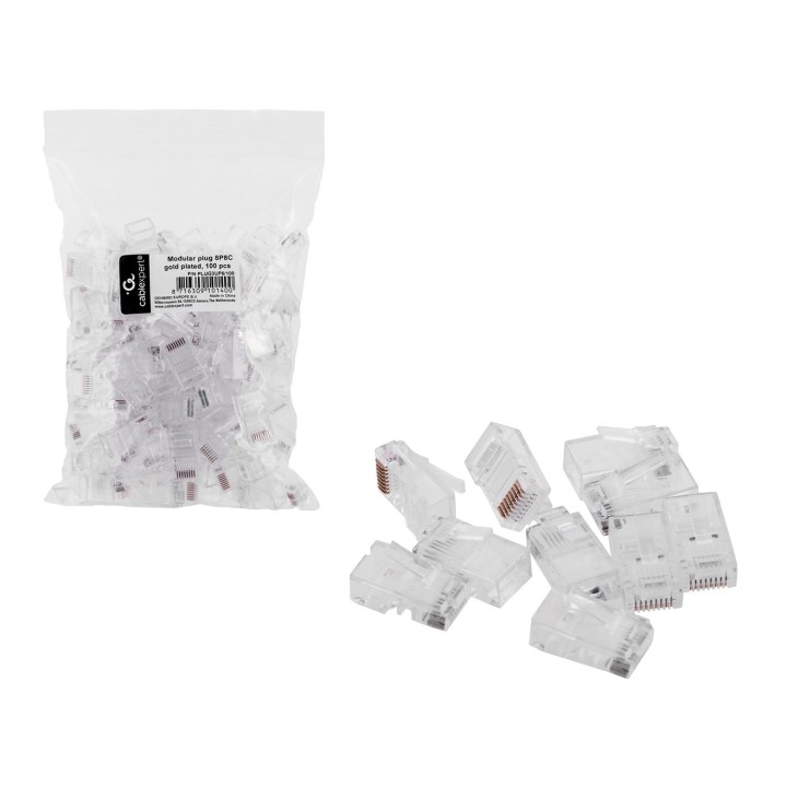 Cablexpert PLUG3UP6/100 connettore a filo 1 trasparente