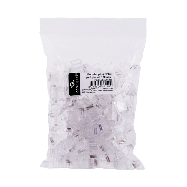 Cablexpert PLUG3UP6/100 connettore a filo 1 trasparente