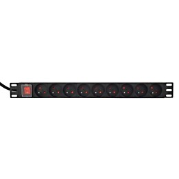 EnerGenie EG-PDU-9F2F Unità di distribuzione dell'alimentazione (PDU) 10 pezzi prese C13 spina 1U 16A C20 cavo 2 m nero