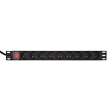 EnerGenie EG-PDU-9F2F Unità di distribuzione dell'alimentazione (PDU) 10 pezzi prese C13 spina 1U 16A C20 cavo 2 m nero