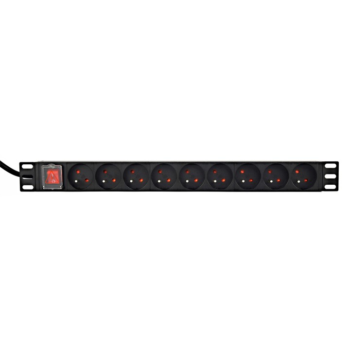 EnerGenie EG-PDU-9F2F Unità di distribuzione dell'alimentazione (PDU) 10 pezzi prese C13 spina 1U 16A C20 cavo 2 m nero