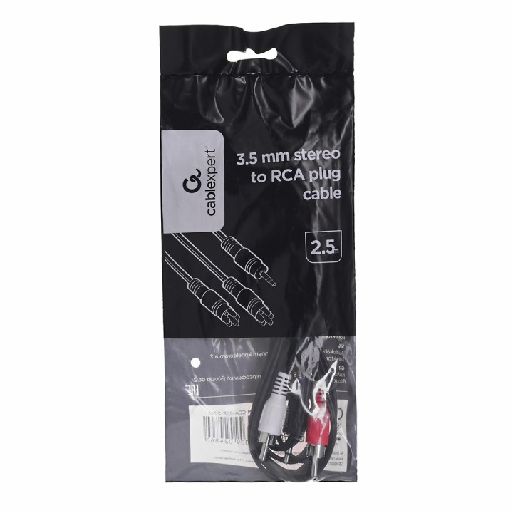 Gembird 2.5m 3.5mm/2xRCA M/M cavo audio nero rosso bianco