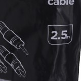 Gembird 2.5m 3.5mm/2xRCA M/M cavo audio nero rosso bianco
