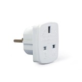 Gembird A-AC-UKEU-001 adattatore spina Tipo G (UK) Tipo F bianco