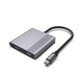 Gembird A-CM-COMBO3-04 USB Type-C adattatore multi-porta 3-in-1 (2x USB porta + 2x HDMI + PD) grigio spazio