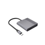 Gembird A-CM-COMBO3-04 USB Type-C adattatore multi-porta 3-in-1 (2x USB porta + 2x HDMI + PD) grigio spazio