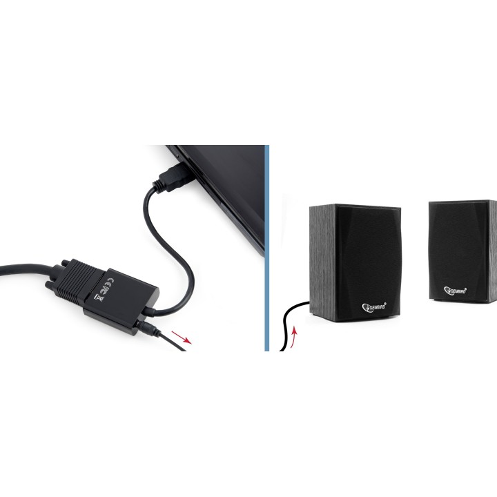 Gembird A-HDMI-VGA-03 adattatore cavo video 0.15 m HDMI Type A (Standard) VGA (D-Sub) nero