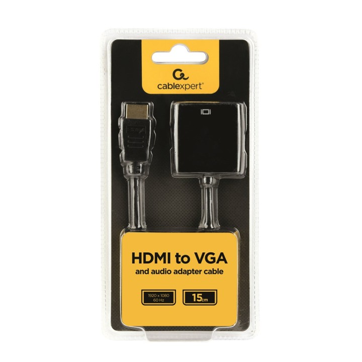 Gembird A-HDMI-VGA-03 adattatore cavo video 0.15 m HDMI Type A (Standard) VGA (D-Sub) nero