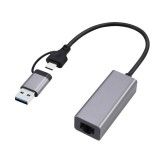 Gembird A-USB3AC-LAN-01 USB 3.1 + type-C Gigabit adattatore di rete grigio spazio