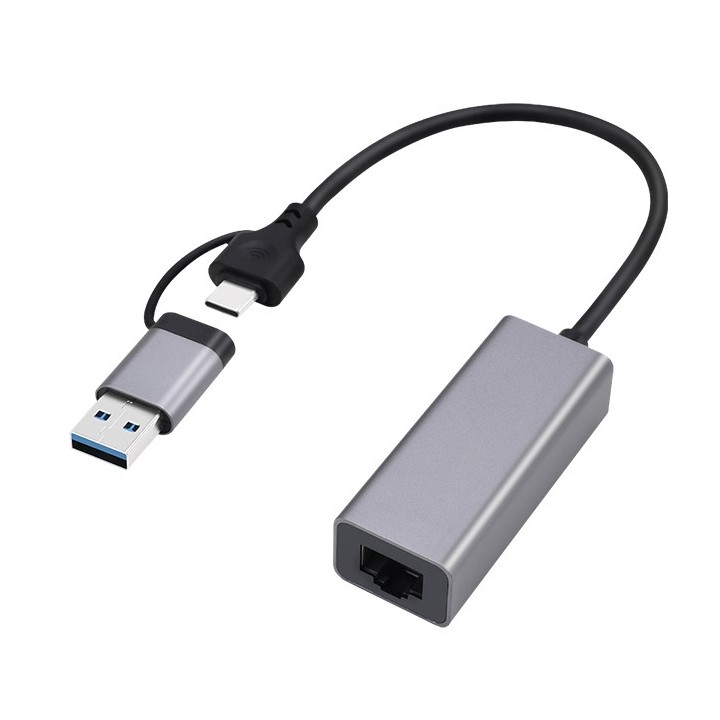 Gembird A-USB3AC-LAN-01 USB 3.1 + type-C Gigabit adattatore di rete grigio spazio