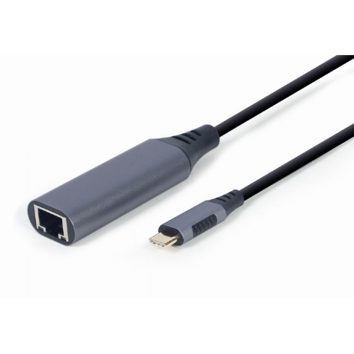 Gembird A-USB3C-LAN-01 docking station/replicatore di porte USB 3.2 Gen 1 (3.1 Gen 1) Type-C nero grigio