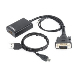 Adattatore video Gembird A-VGA-HDMI-01 0.15 m HDMI Type A (Standard) VGA (D-Sub) nero