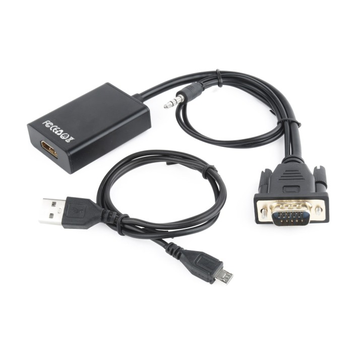 Adattatore video Gembird A-VGA-HDMI-01 0.15 m HDMI Type A (Standard) VGA (D-Sub) nero