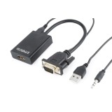 Adattatore video Gembird A-VGA-HDMI-01 0.15 m HDMI Type A (Standard) VGA (D-Sub) nero