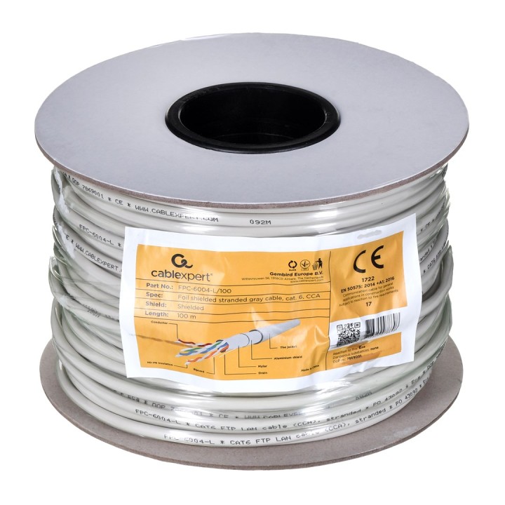 Gembird CAT6 FTP 100m cavo di rete grigio F/UTP (FTP)