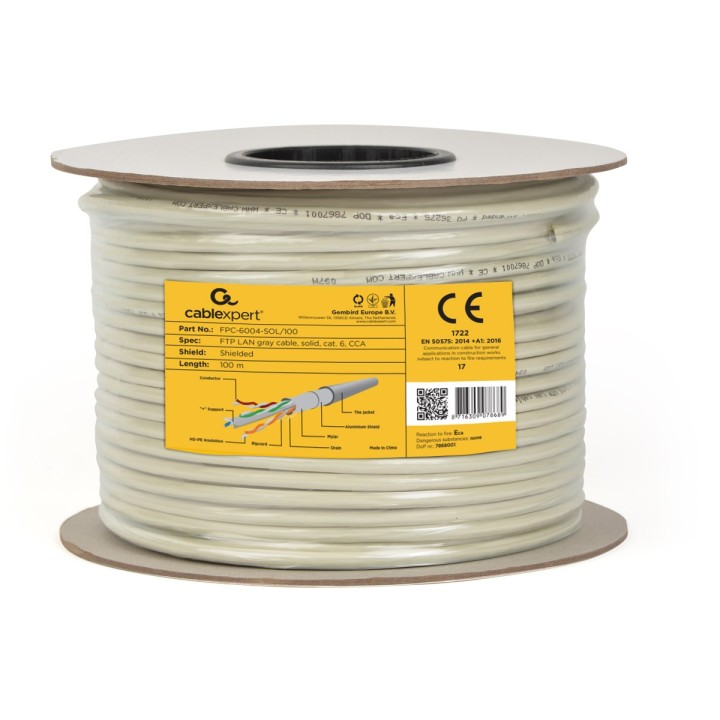 Gembird CAT6 FTP 100m cavo di rete grigio F/UTP (FTP)