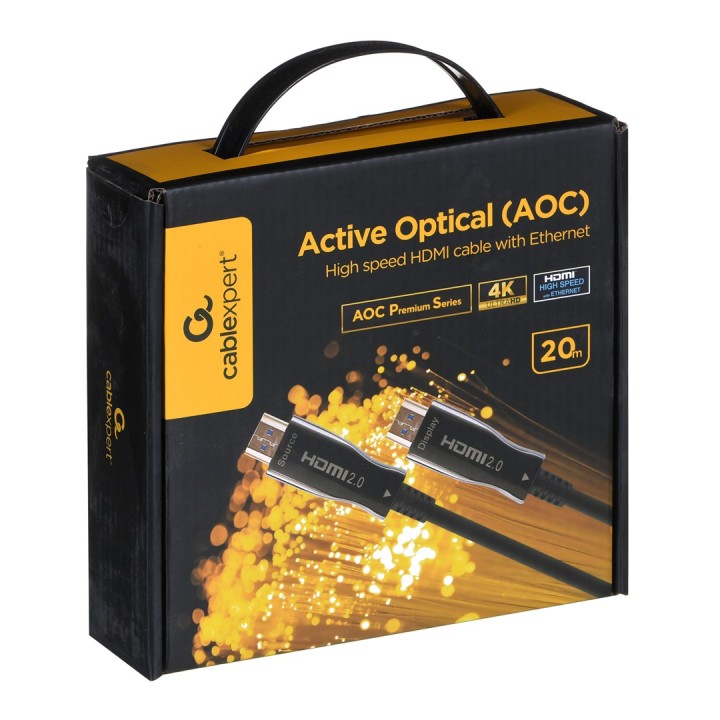 Gembird CCBP-HDMI-AOC-20M-02 Fibra ottica attiva (AOC) Cavo HDMI ad alta velocità con Ethernet AOC Serie Premium 20m