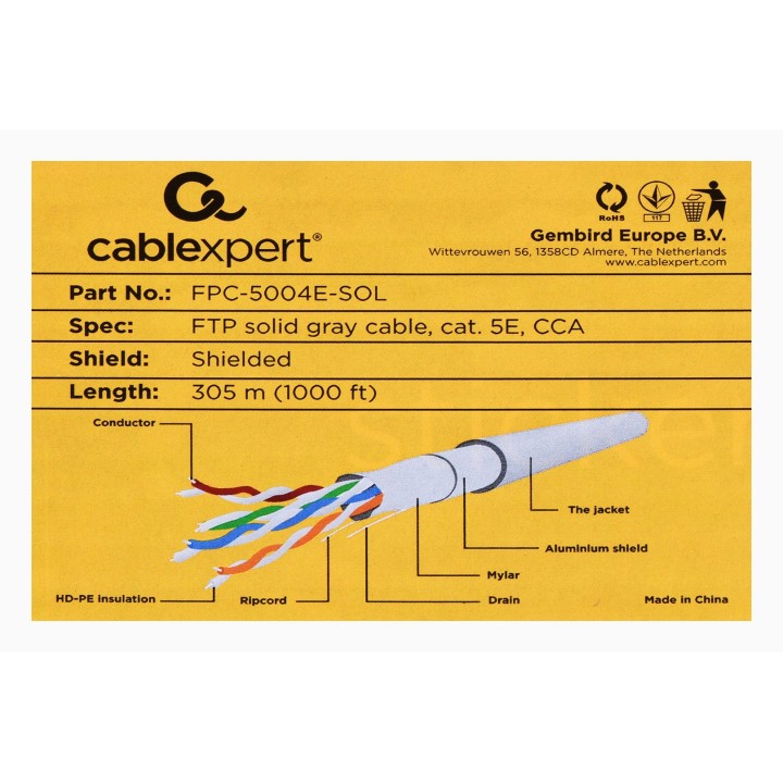Gembird Cat5e 305m Cavo di rete grigio