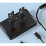 Gembird DD2-U3M2 Stazione di aggancio doppio unità USB Type-C M.2 NVME (e SATA) SSD da tavolo nero