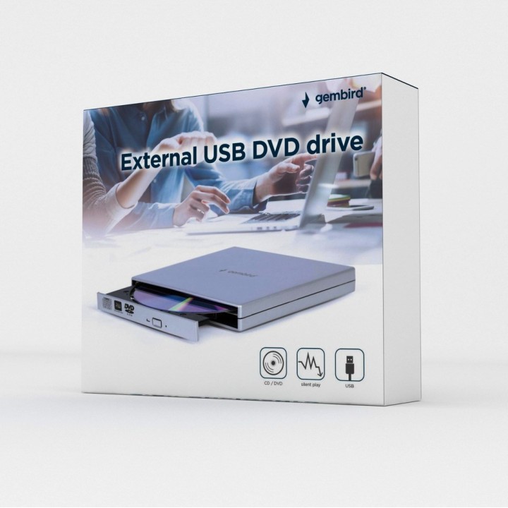 Unità USB DVD esterna Gembird DVD-USB-021-SV argento