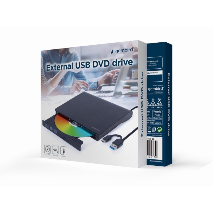 Unità USB DVD esterna Gembird DVD-USB-031 nera