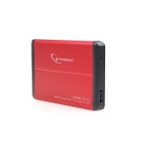 Gembird EE2-U3S-2-R custodia per unità di archiviazione 2.5 HDD rosso