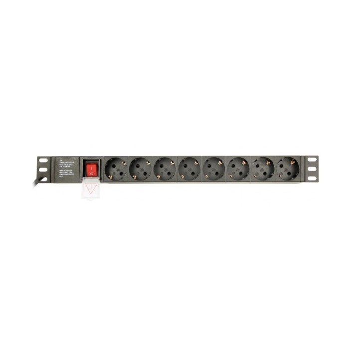 Gembird EG-PDU-014-C14 unità di distribuzione dell'alimentazione (PDU) 8 AC prese 1U nero