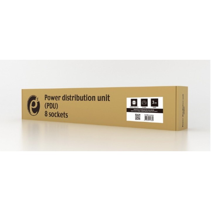 Gembird EG-PDU-014-C14 unità di distribuzione dell'alimentazione (PDU) 8 AC prese 1U nero