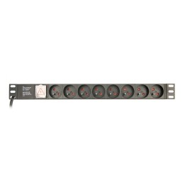 Gembird EG-PDU-014-FC14 unità di distribuzione dell'alimentazione (PDU) 8 AC prese 1U nero