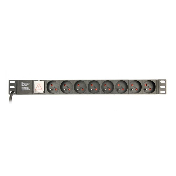 Gembird EG-PDU-014-FC14 unità di distribuzione dell'alimentazione (PDU) 8 AC prese 1U nero