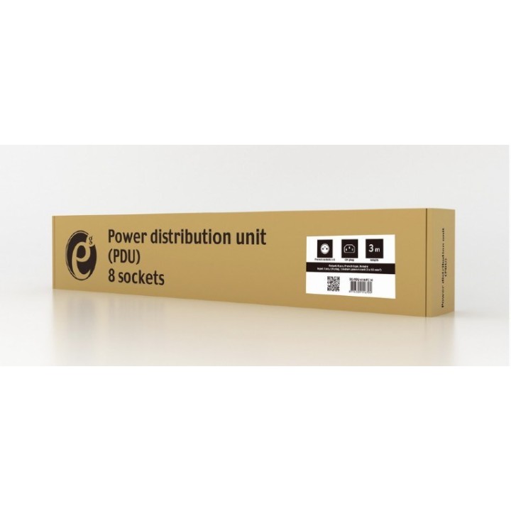 Gembird EG-PDU-014-FC14 unità di distribuzione dell'alimentazione (PDU) 8 AC prese 1U nero