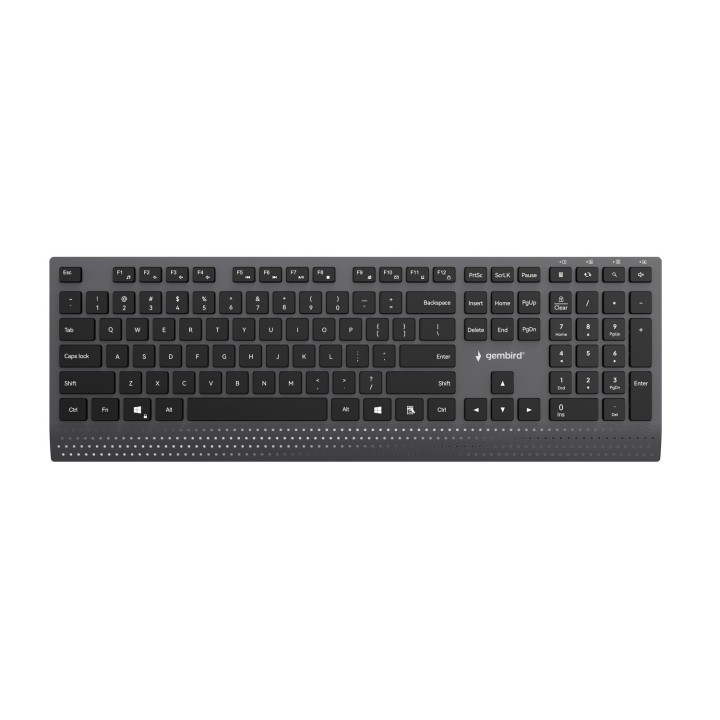 Gembird KB-MCH-06 Tastiera multimediale sottile cablata con adattatore Type-C layout US nero