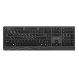 Gembird KB-MCH-06-CYRL Tastiera multimediale cablata slim con adattatore Type-C layout cirillico nero
