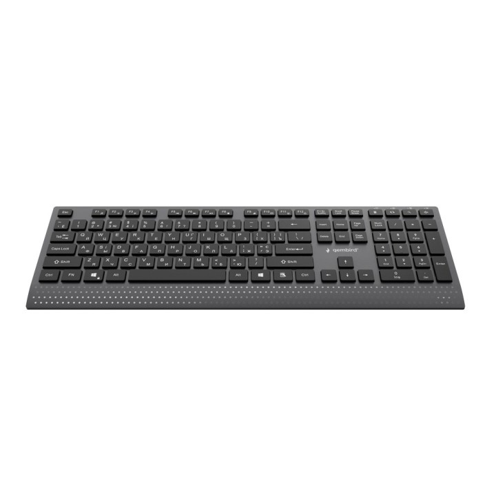 Gembird KB-MCH-06-CYRL Tastiera multimediale cablata slim con adattatore Type-C layout cirillico nero