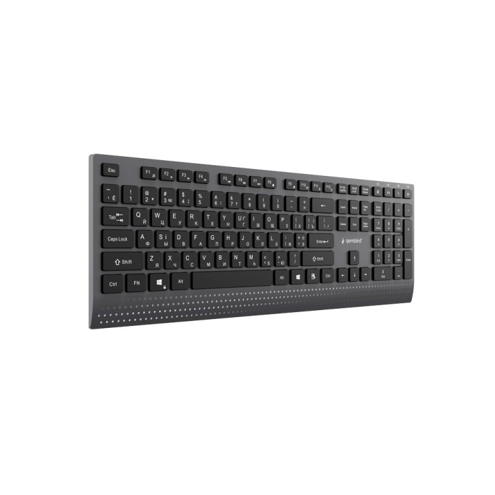 Gembird KB-MCH-06-CYRL Tastiera multimediale cablata slim con adattatore Type-C layout cirillico nero