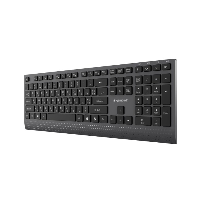 Gembird KB-MCH-06-CYRL Tastiera multimediale cablata slim con adattatore Type-C layout cirillico nero